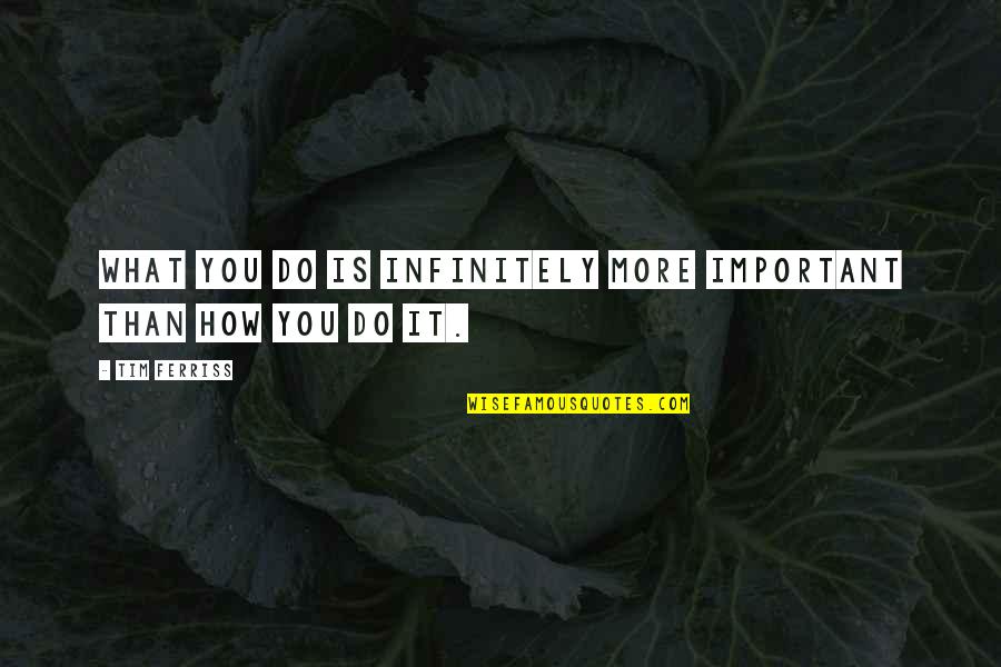 Sayings Wordless Quotes By Tim Ferriss: What you do is infinitely more important than
