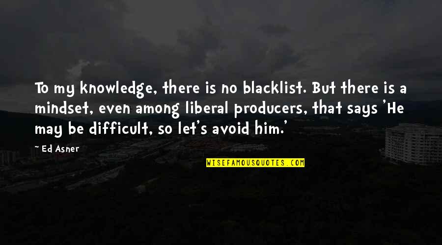 Says There There To Quotes By Ed Asner: To my knowledge, there is no blacklist. But
