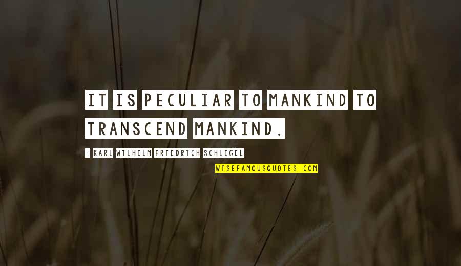 Sbaglio Quotes By Karl Wilhelm Friedrich Schlegel: It is peculiar to mankind to transcend mankind.