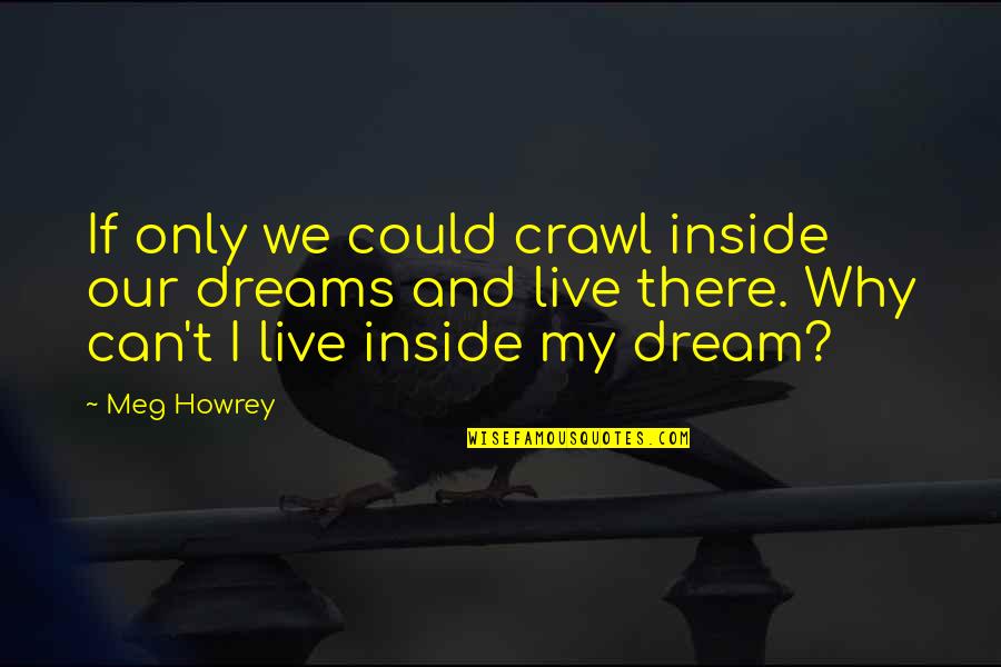 Sbi Nse Quotes By Meg Howrey: If only we could crawl inside our dreams