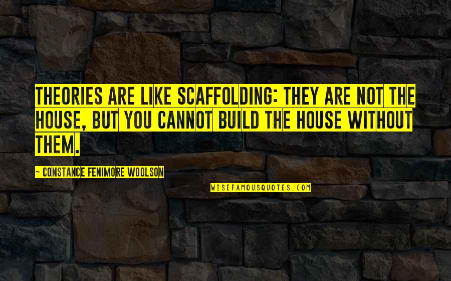 Scaffolding Quotes By Constance Fenimore Woolson: Theories are like scaffolding: they are not the