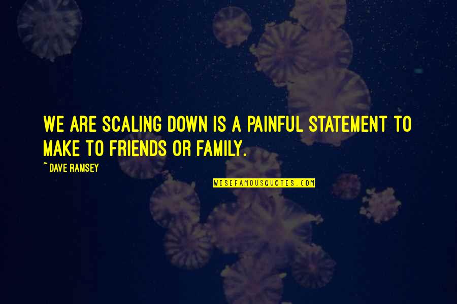Scaling Quotes By Dave Ramsey: We are scaling down is a painful statement