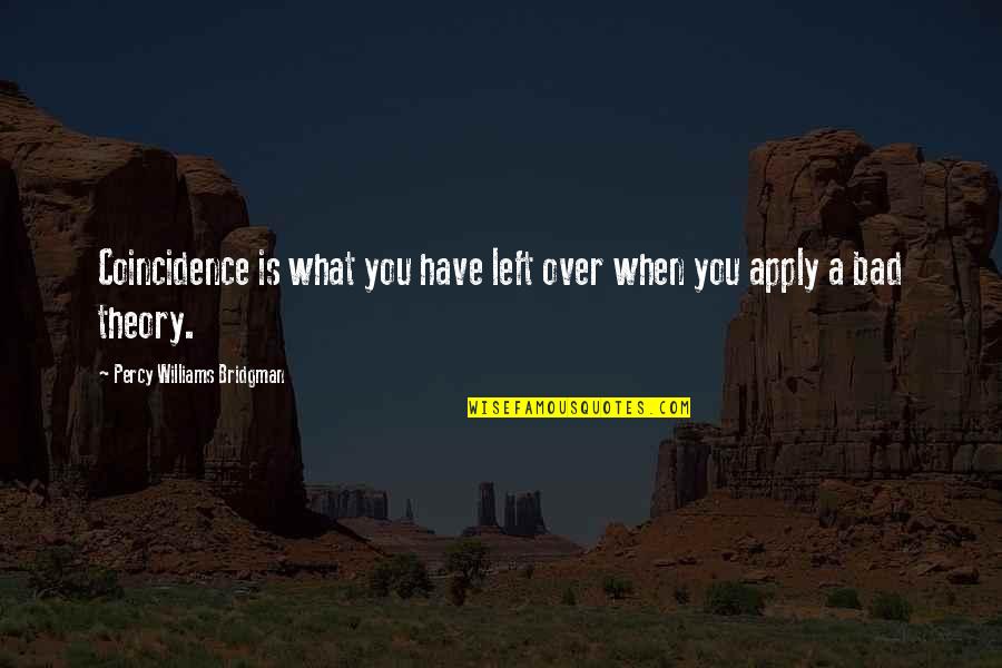Scalzitti Italy Quotes By Percy Williams Bridgman: Coincidence is what you have left over when