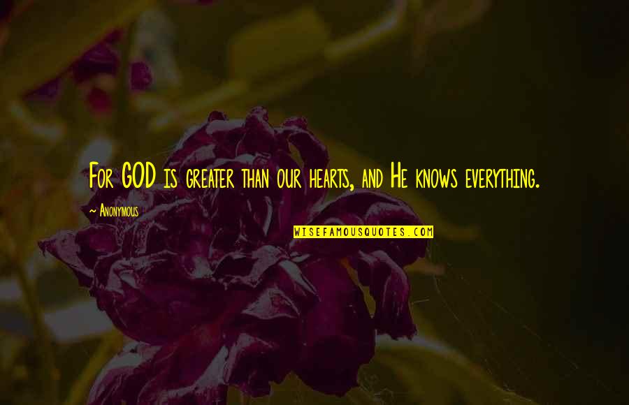 Scandalized Meme Quotes By Anonymous: For GOD is greater than our hearts, and