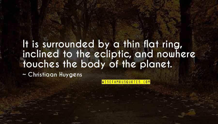 Scanf Quotes By Christiaan Huygens: It is surrounded by a thin flat ring,