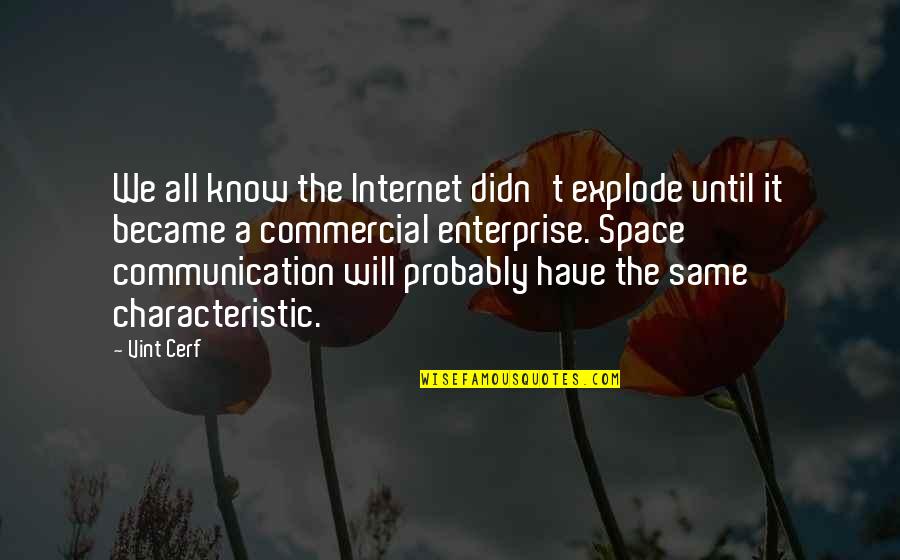 Scantiness Quotes By Vint Cerf: We all know the Internet didn't explode until