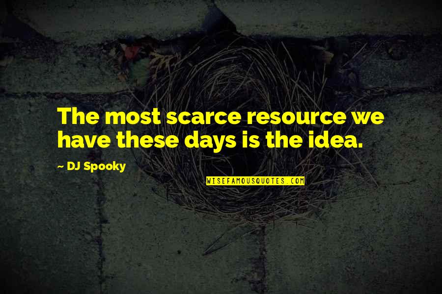 Scarce Resources Quotes By DJ Spooky: The most scarce resource we have these days