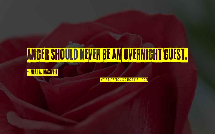 Scarcer Pronunciation Quotes By Neal A. Maxwell: Anger should never be an overnight guest.