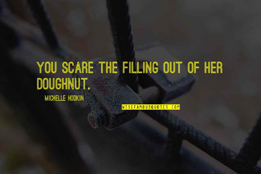 Scare Quotes By Michelle Hodkin: You scare the filling out of her doughnut. Scare Quotes By Michelle Hodkin: You scare the filling out of her doughnut.