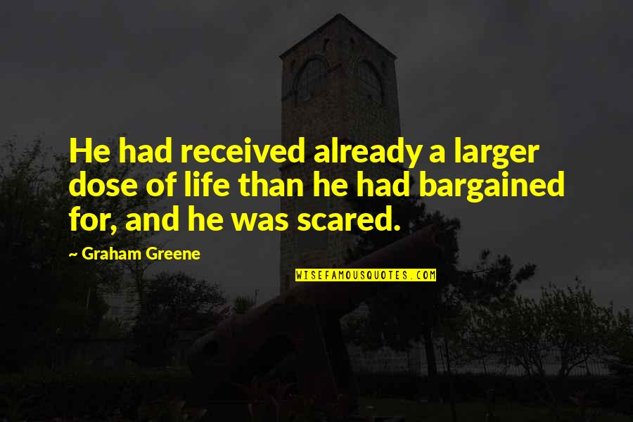 Scared For Life Quotes By Graham Greene: He had received already a larger dose of