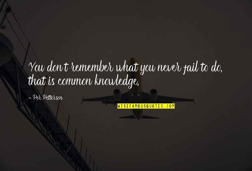 Scared To Be In A Relationship Again Quotes By Per Petterson: You don't remember what you never fail to