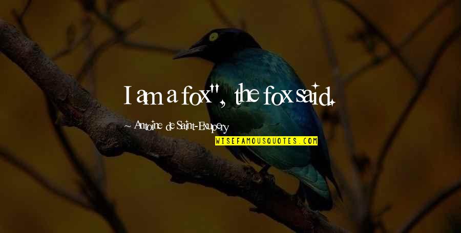 Scared To Like Him Quotes By Antoine De Saint-Exupery: I am a fox", the fox said.