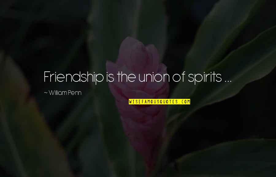 Scared To Trust You Again Quotes By William Penn: Friendship is the union of spirits ...