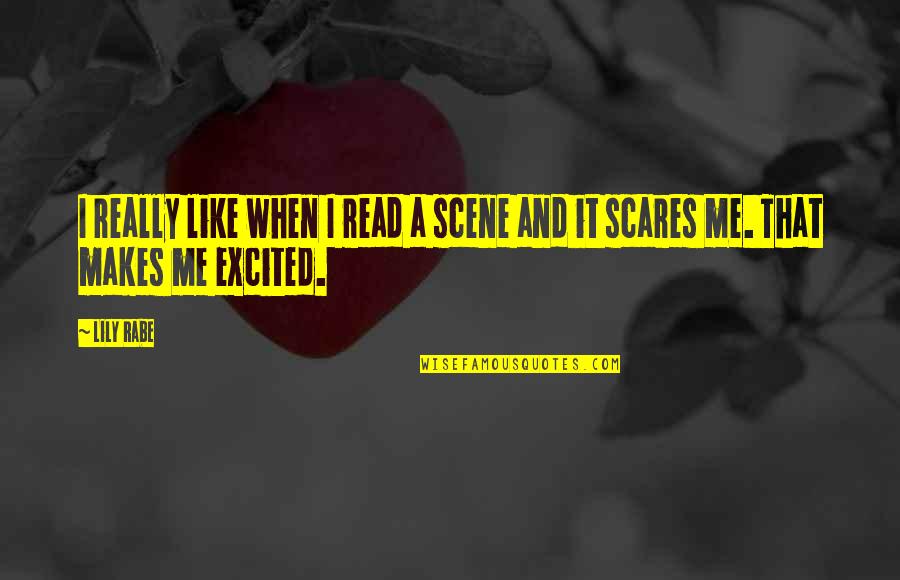 Scares Quotes By Lily Rabe: I really like when I read a scene