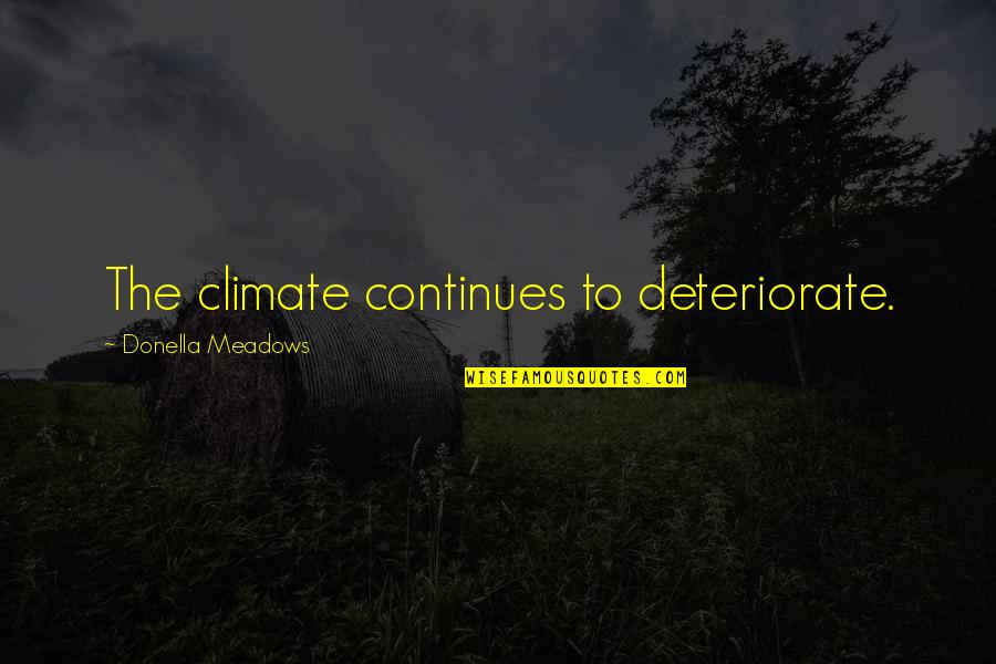 Scarface Lizard Quotes By Donella Meadows: The climate continues to deteriorate.