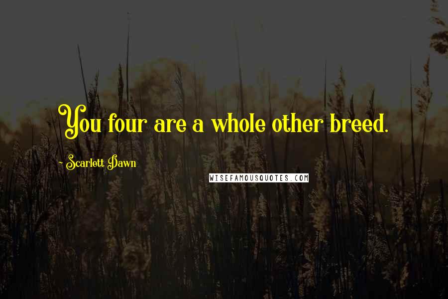 Scarlett Dawn quotes: You four are a whole other breed.