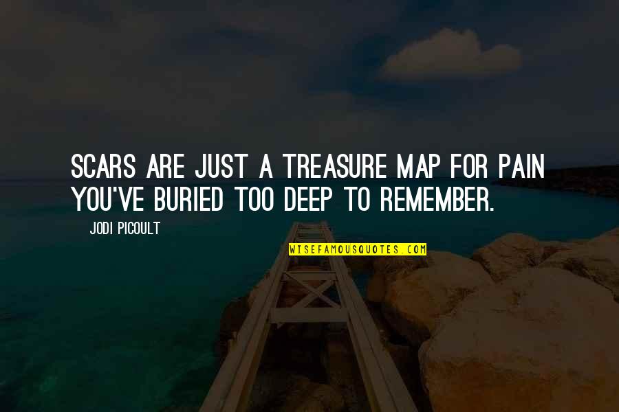 Scars And Pain Quotes By Jodi Picoult: Scars are just a treasure map for pain