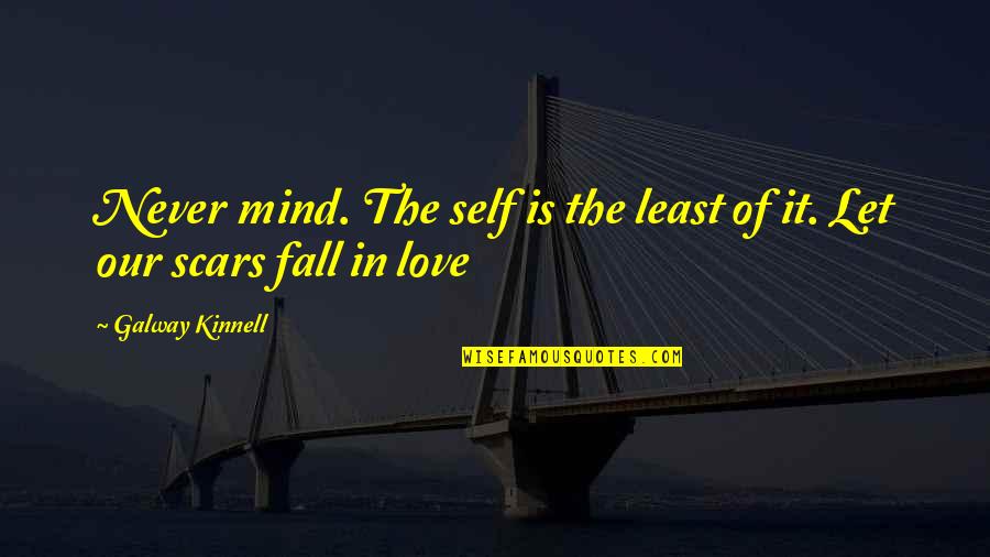 Scars Love Quotes By Galway Kinnell: Never mind. The self is the least of