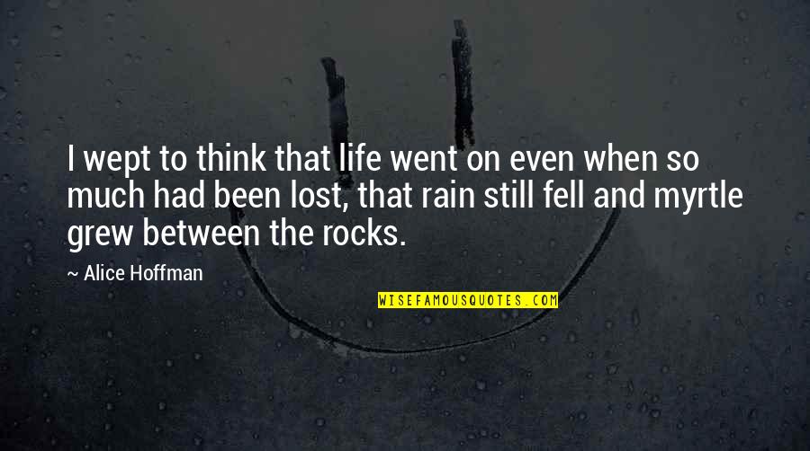 Scary Dreams Quotes By Alice Hoffman: I wept to think that life went on Scary Dreams Quotes By Alice Hoffman: I wept to think that life went on