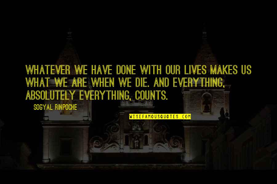 Scatching Quotes By Sogyal Rinpoche: Whatever we have done with our lives makes