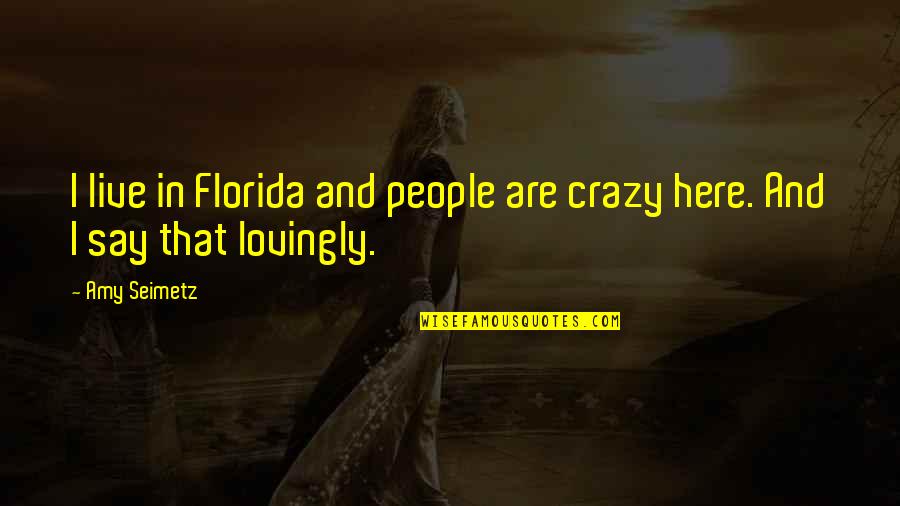 Scattarelli Quotes By Amy Seimetz: I live in Florida and people are crazy