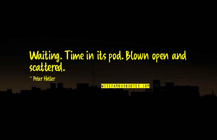 Scattered Quotes By Peter Heller: Waiting. Time in its pod. Blown open and