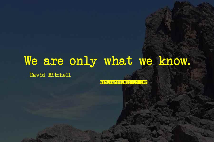 Scattershot Thesis Quotes By David Mitchell: We are only what we know.
