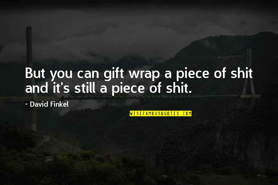 Scavazzos Deer Quotes By David Finkel: But you can gift wrap a piece of