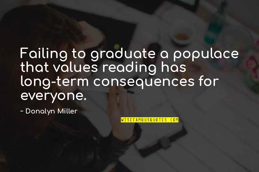 Scavone Wallcoverings Quotes By Donalyn Miller: Failing to graduate a populace that values reading Scavone Wallcoverings Quotes By Donalyn Miller: Failing to graduate a populace that values reading