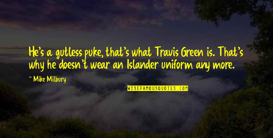 Scbwi Quotes By Mike Milbury: He's a gutless puke, that's what Travis Green Scbwi Quotes By Mike Milbury: He's a gutless puke, that's what Travis Green