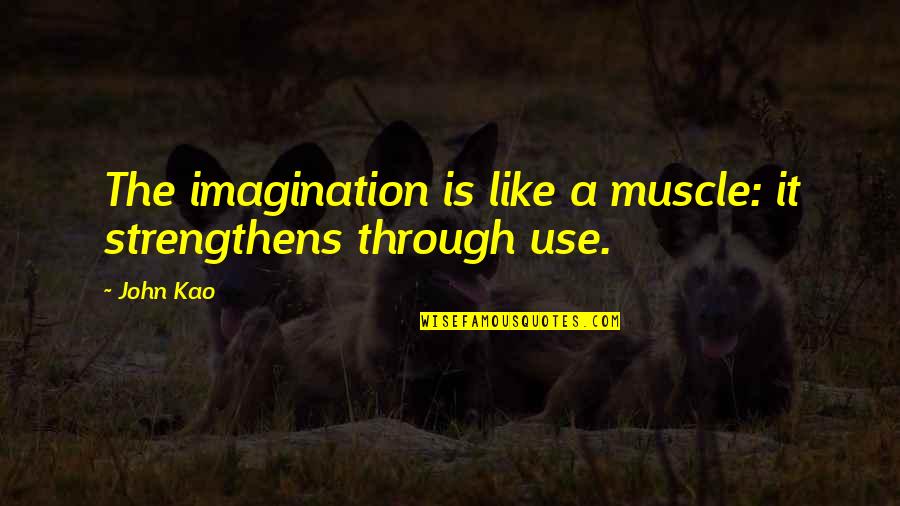 Sceglie Quotes By John Kao: The imagination is like a muscle: it strengthens