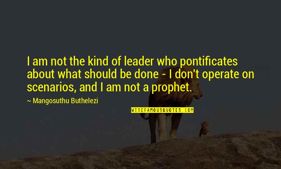 Scenarios Quotes By Mangosuthu Buthelezi: I am not the kind of leader who