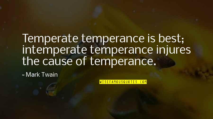Scend Llc Quotes By Mark Twain: Temperate temperance is best; intemperate temperance injures the