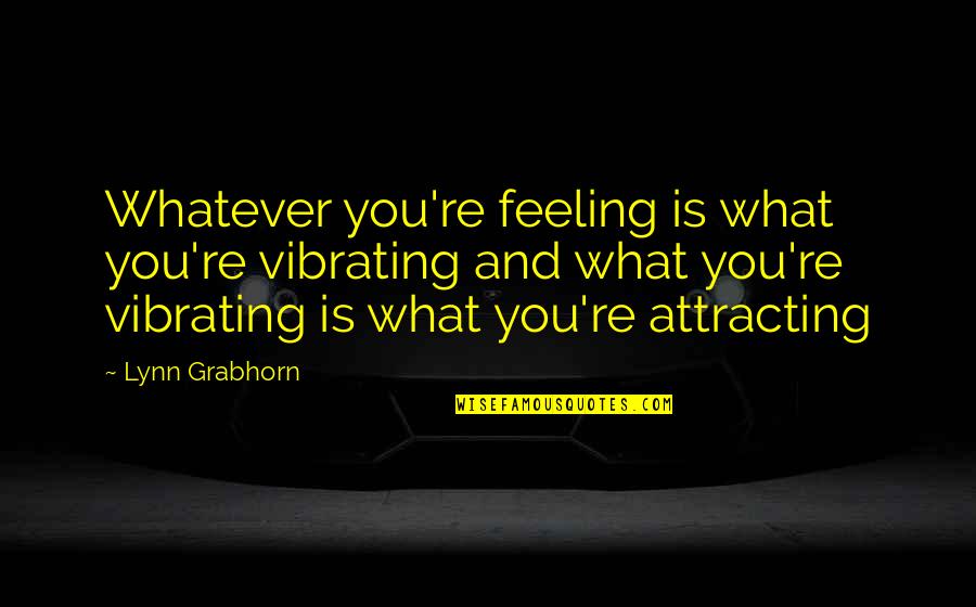 Scendo Quotes By Lynn Grabhorn: Whatever you're feeling is what you're vibrating and