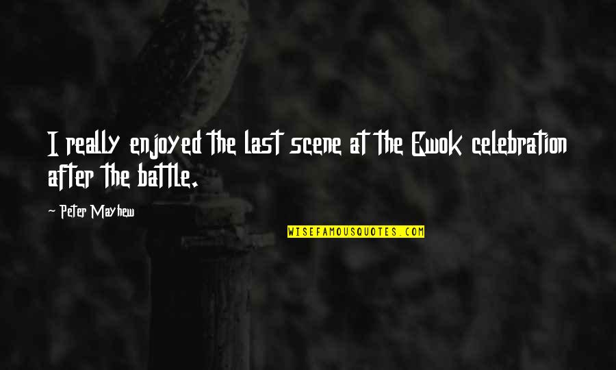 Scene Quotes By Peter Mayhew: I really enjoyed the last scene at the