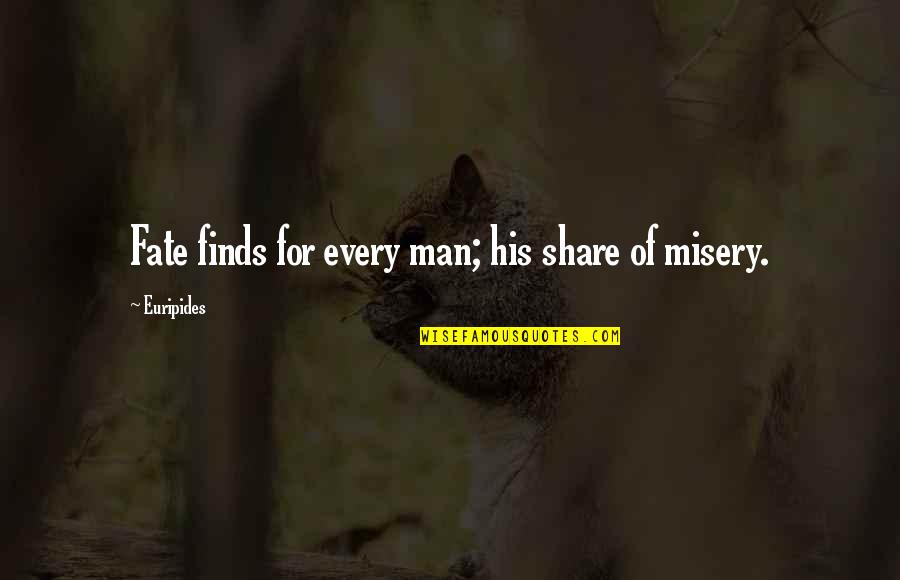 Sceneshifter Quotes By Euripides: Fate finds for every man; his share of