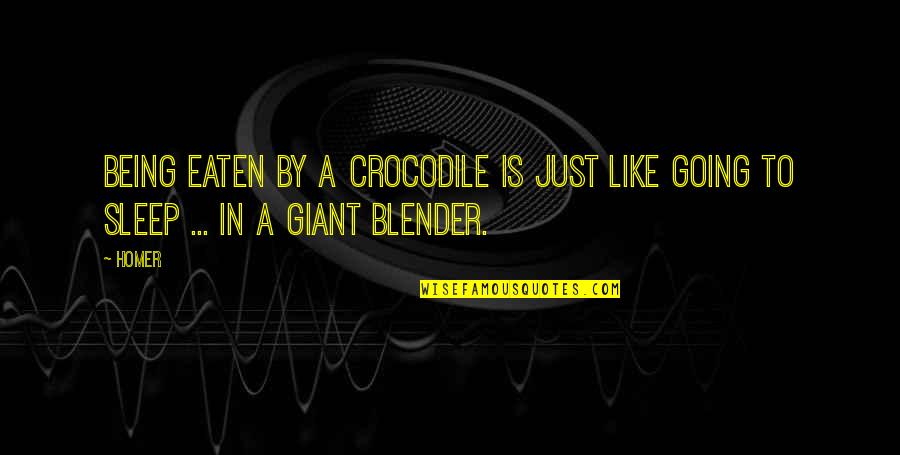 Sch Pflin Gyula Quotes By Homer: Being eaten by a crocodile is just like