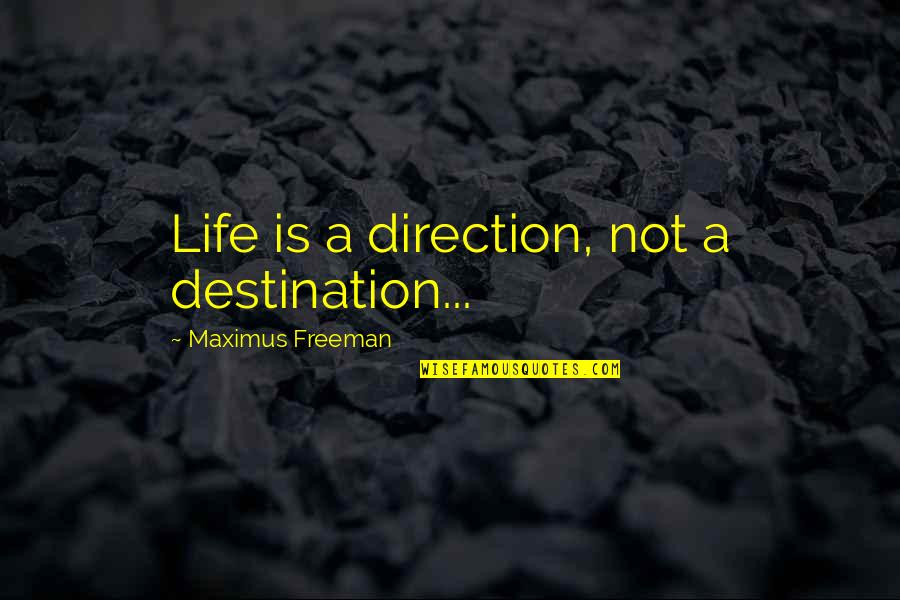 Schacherer Suffolks Quotes By Maximus Freeman: Life is a direction, not a destination...