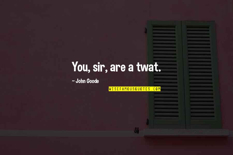 Schacherer Timothy Quotes By John Goode: You, sir, are a twat.