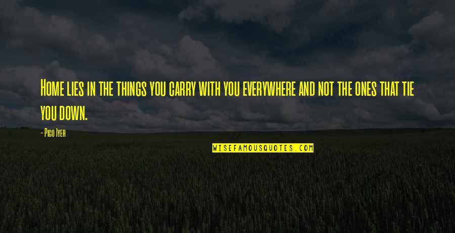 Schaeren Schweden Quotes By Pico Iyer: Home lies in the things you carry with