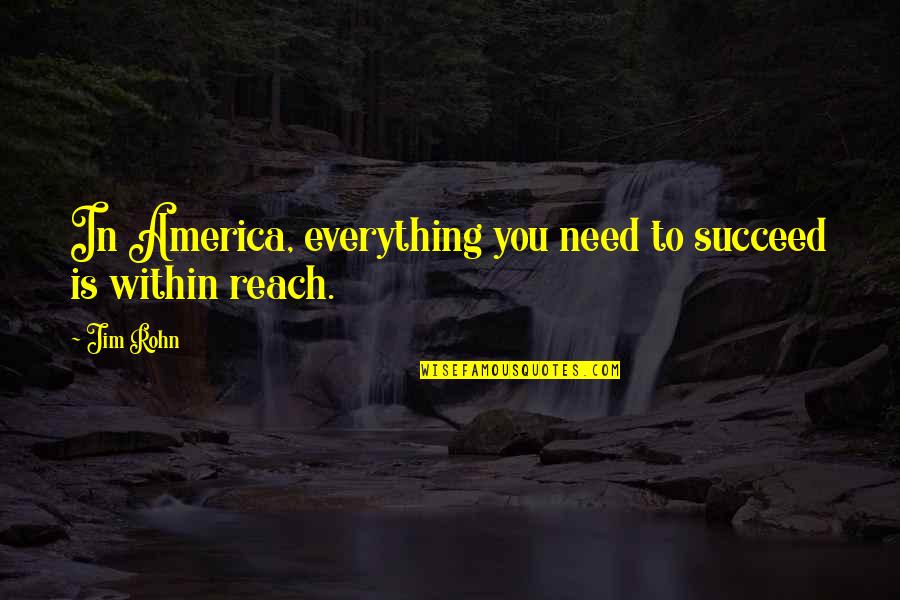 Schaerer Barista Quotes By Jim Rohn: In America, everything you need to succeed is