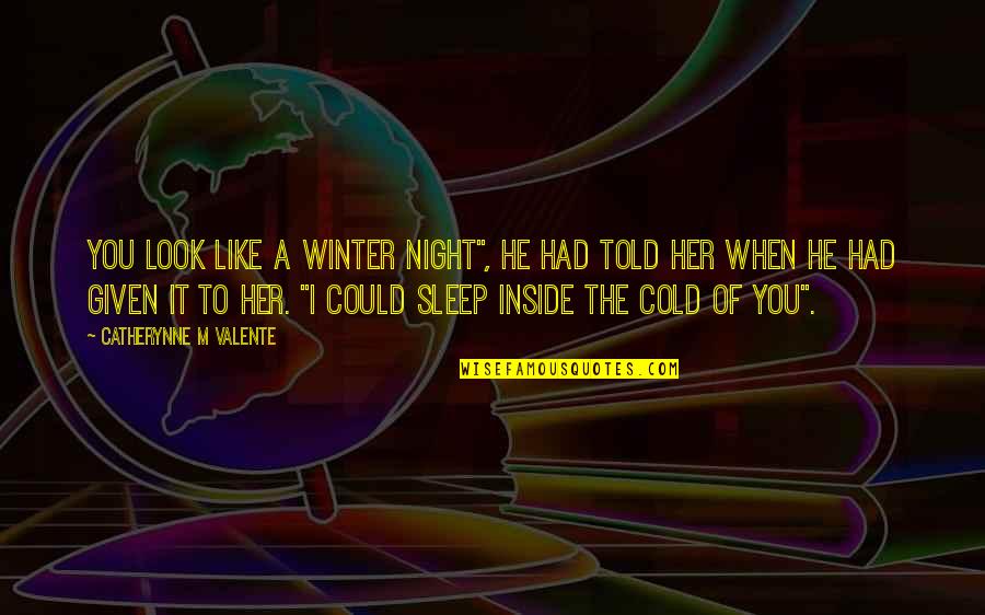 Schagerl Raven Quotes By Catherynne M Valente: You look like a winter night", he had