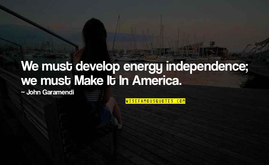 Schamberger Beer Quotes By John Garamendi: We must develop energy independence; we must Make Schamberger Beer Quotes By John Garamendi: We must develop energy independence; we must Make