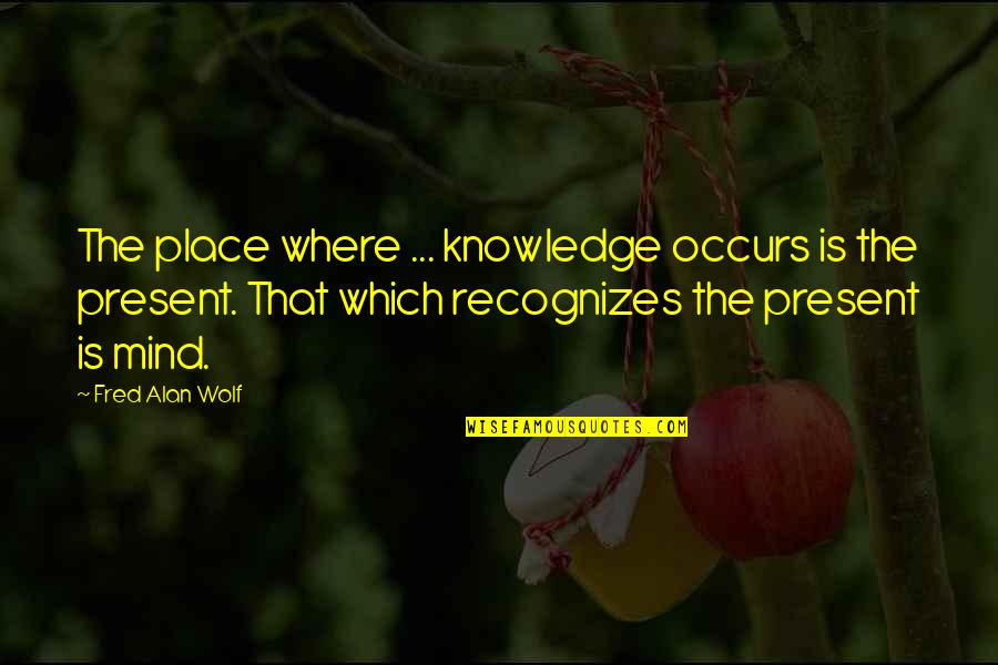 Schamberger Wine Quotes By Fred Alan Wolf: The place where ... knowledge occurs is the
