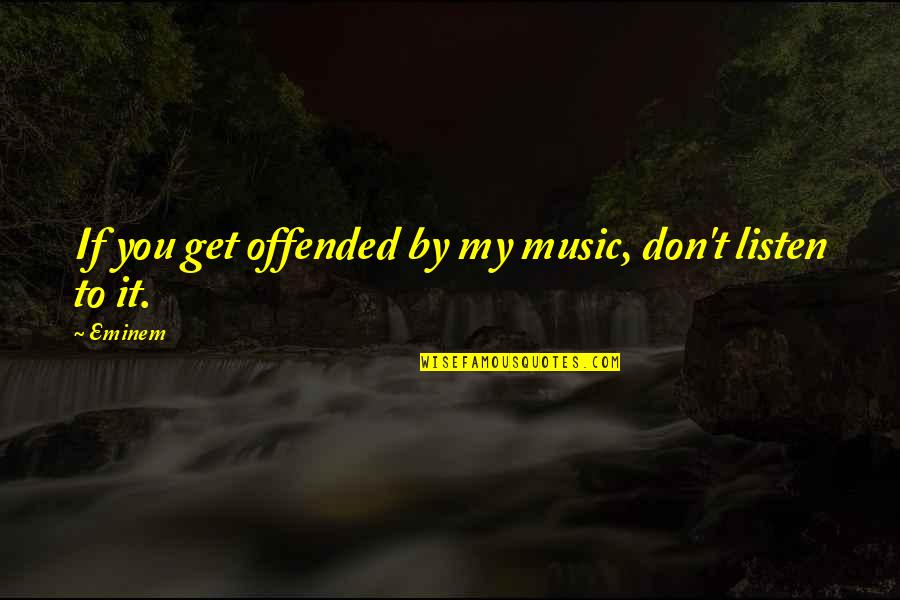 Schamel Construction Quotes By Eminem: If you get offended by my music, don't