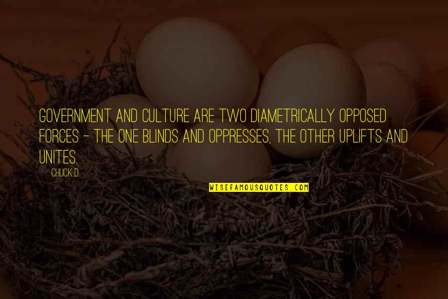 Schancupp Joel Quotes By Chuck D: Government and culture are two diametrically opposed forces Schancupp Joel Quotes By Chuck D: Government and culture are two diametrically opposed forces