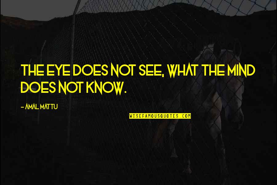 Scharon Quotes By Amal Mattu: the eye does not see, what the mind