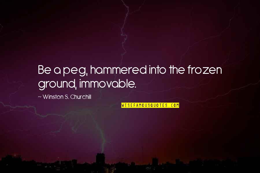 Scheepstouw Quotes By Winston S. Churchill: Be a peg, hammered into the frozen ground,