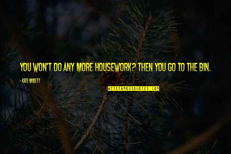 Scheibel Brennerei Quotes By Kate Millett: You won't do any more housework? Then you