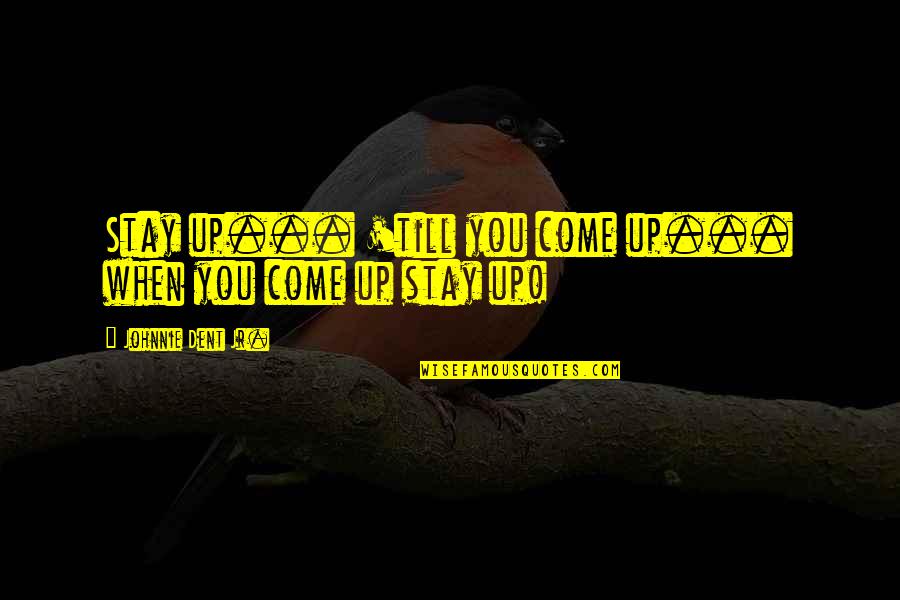 Scheibner Feeders Quotes By Johnnie Dent Jr.: Stay up... 'till you come up... when you